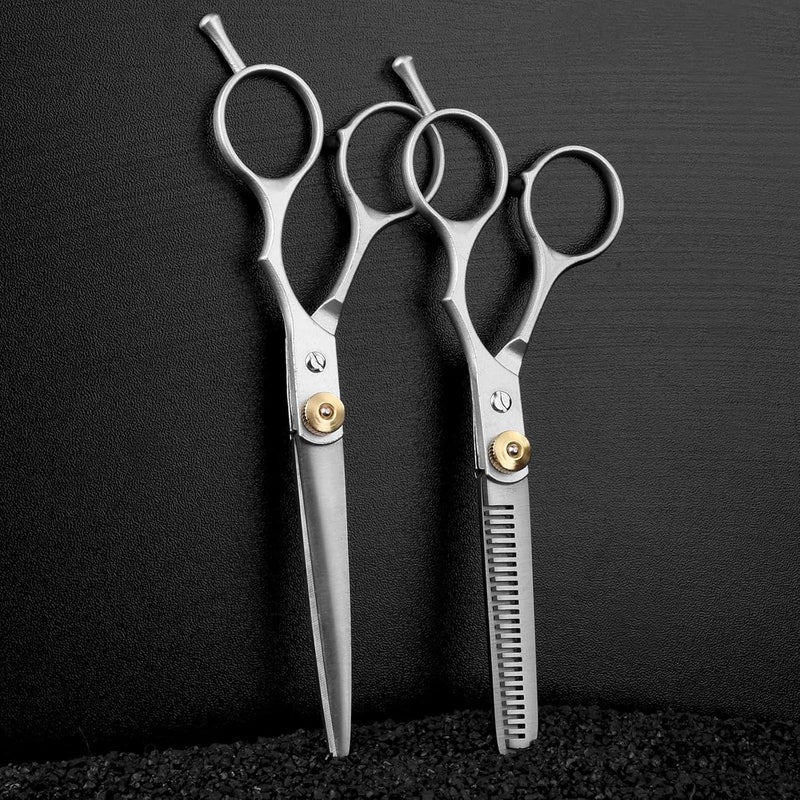 Fcysy Hair Scissors Hair Cutting Shears Set, Haircut Thinning Shears Kit, Salon Barber Haircutting Scissors Hairdresser Blending Shears Hair Trimming Tools for Men Women Dog - Image 5